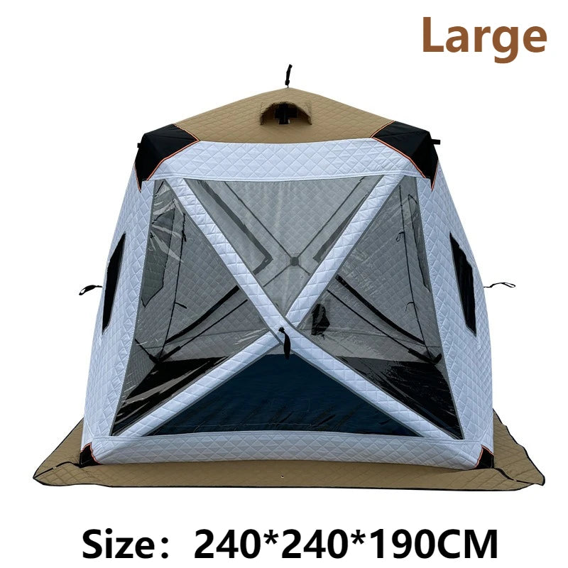 Outdoor Ice Fishing Tent Warm Windproof Stable Automatic Opening