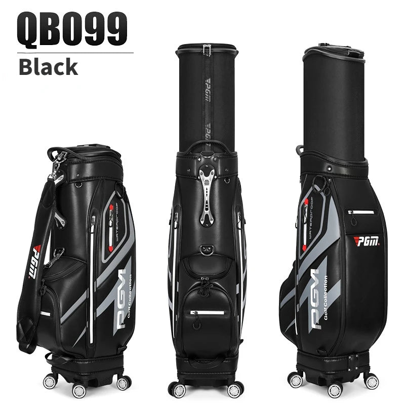 PGM High Capacity Golf Bag Four Wheel Waterproof Microfiber Leather