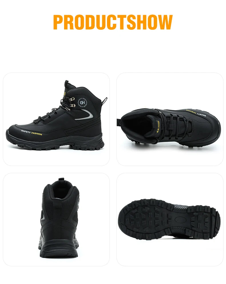 Waterproof Work Boots Men's Safety Steel Toe