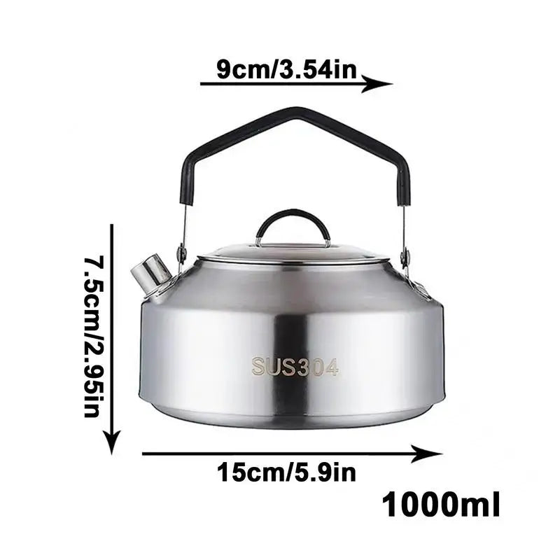 1L/1.5L Camping Water Kettle Outdoor Coffee Kettle