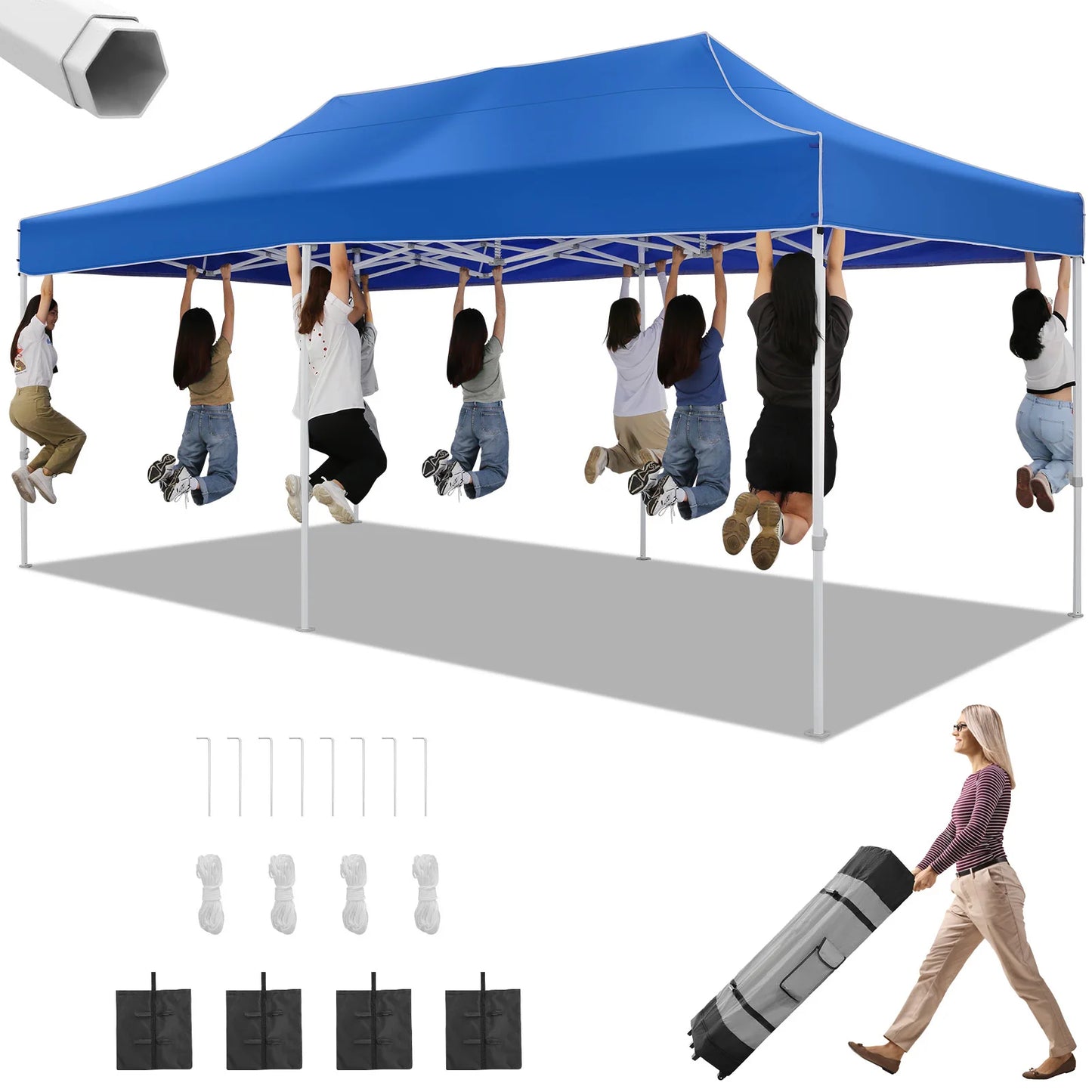 10x20 Heavy Duty Pop Up Canopy for Parties Commercial Waterproof