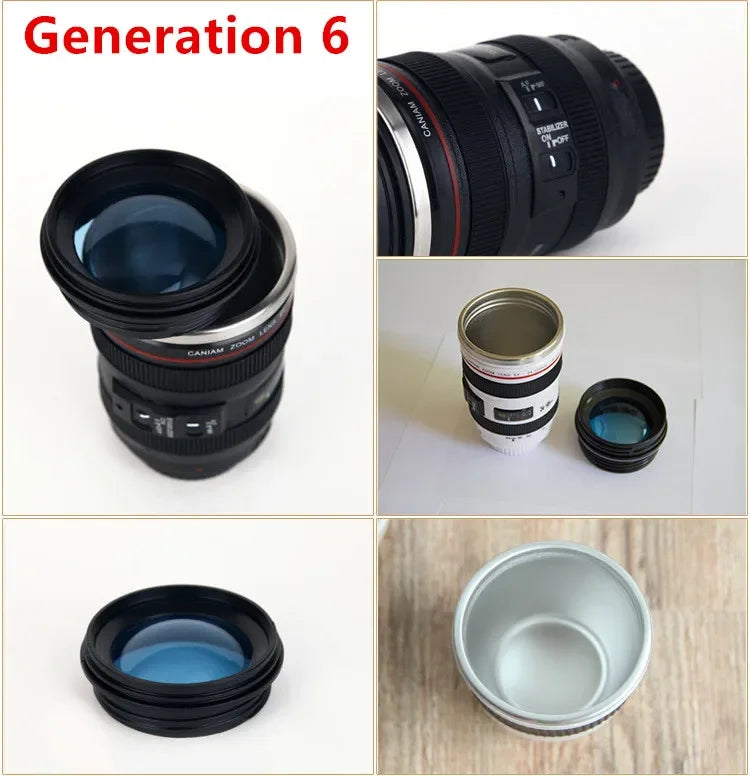 380ml Stainless Steel Camera EF24-105mm Coffee Lens
