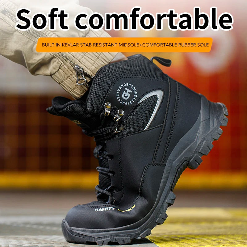 Waterproof Work Boots Men's Safety Steel Toe