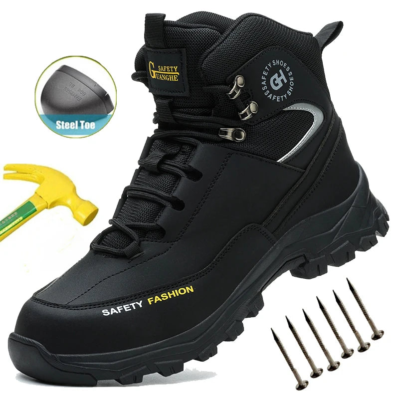 Waterproof Work Boots Men's Safety Steel Toe