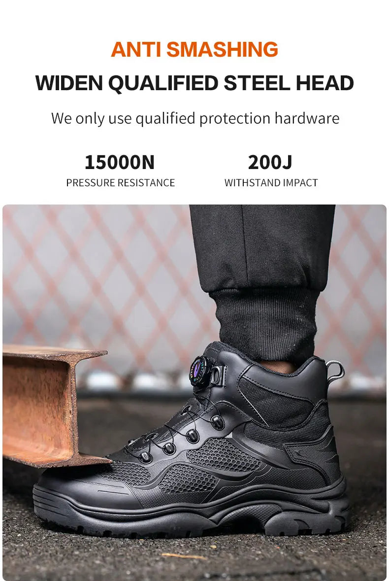 High-Top Work Boots Steel Toe