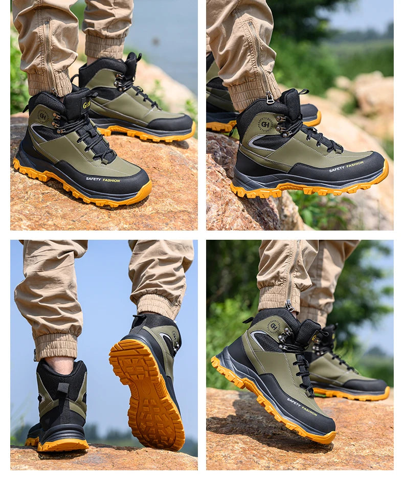 Waterproof Work Boots Men's Safety Steel Toe