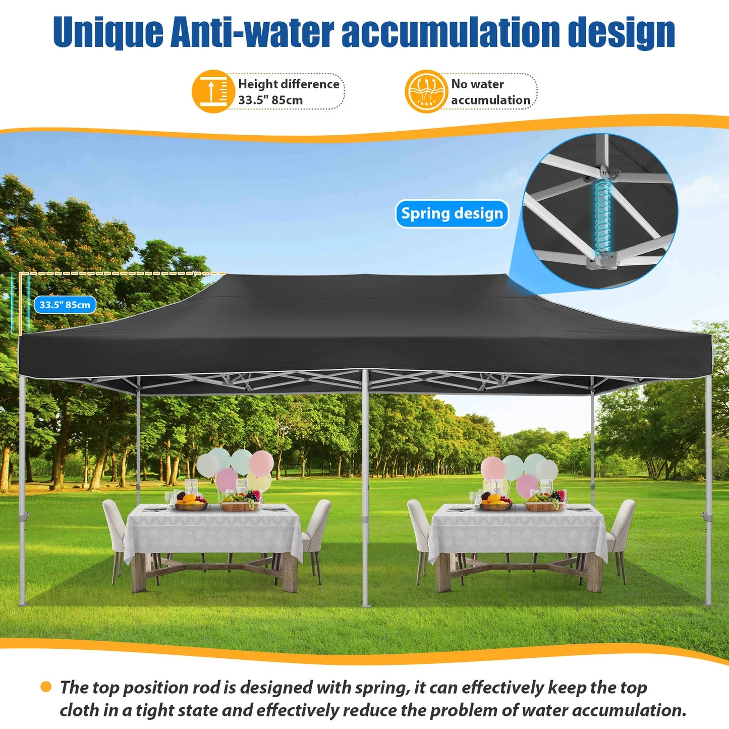 10x20 Heavy Duty Pop Up Canopy for Parties Commercial Waterproof