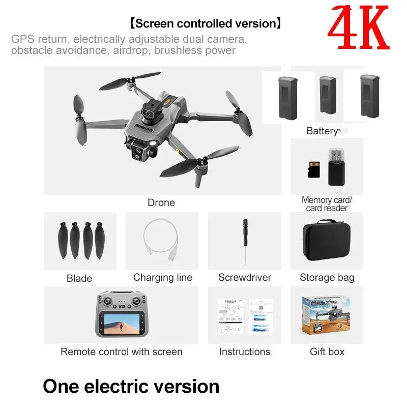 Large Screen Drone 4.5-Inch Screen 360° All-Round Laser
