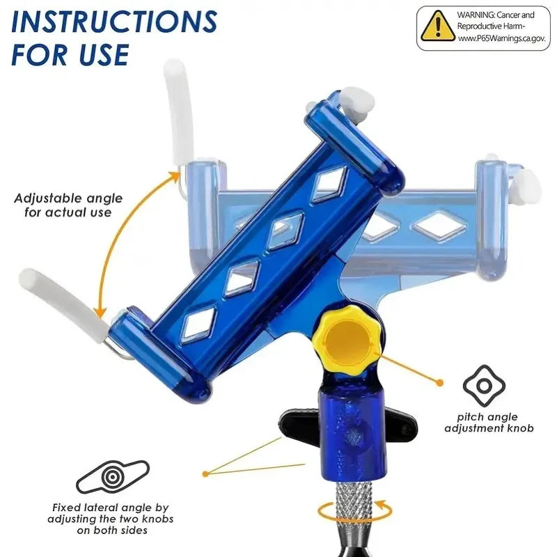 2-piece stainless steel rod holder, 360° adjustable