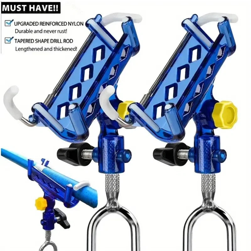 2-piece stainless steel rod holder, 360° adjustable