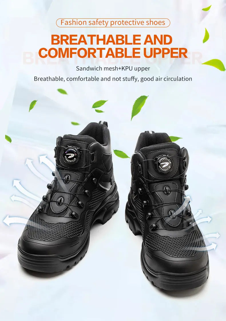 High-Top Work Boots Steel Toe