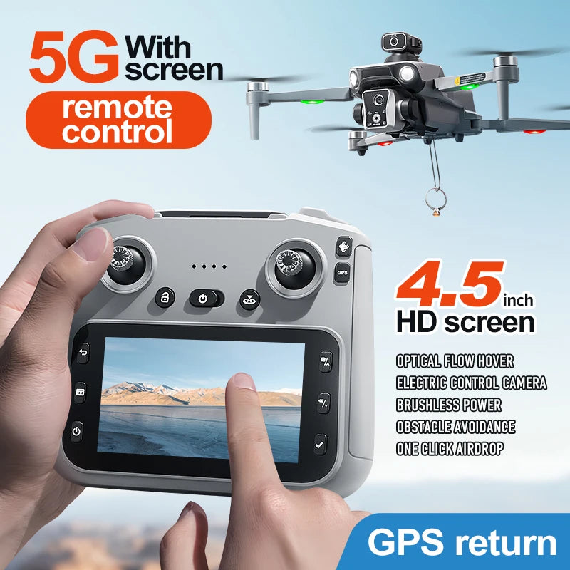 Large Screen Drone 4.5-Inch Screen 360° All-Round Laser