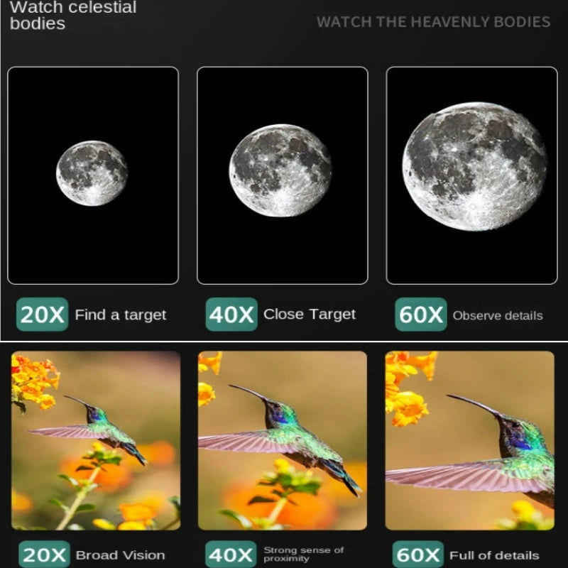 60X HD Zoom Spotting Scope Powerful Magnification