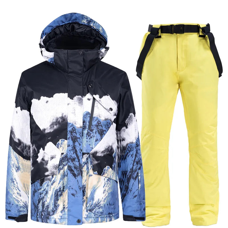 Snow Mountain  Ski Suits for Men Women Couples Windproof Waterproof