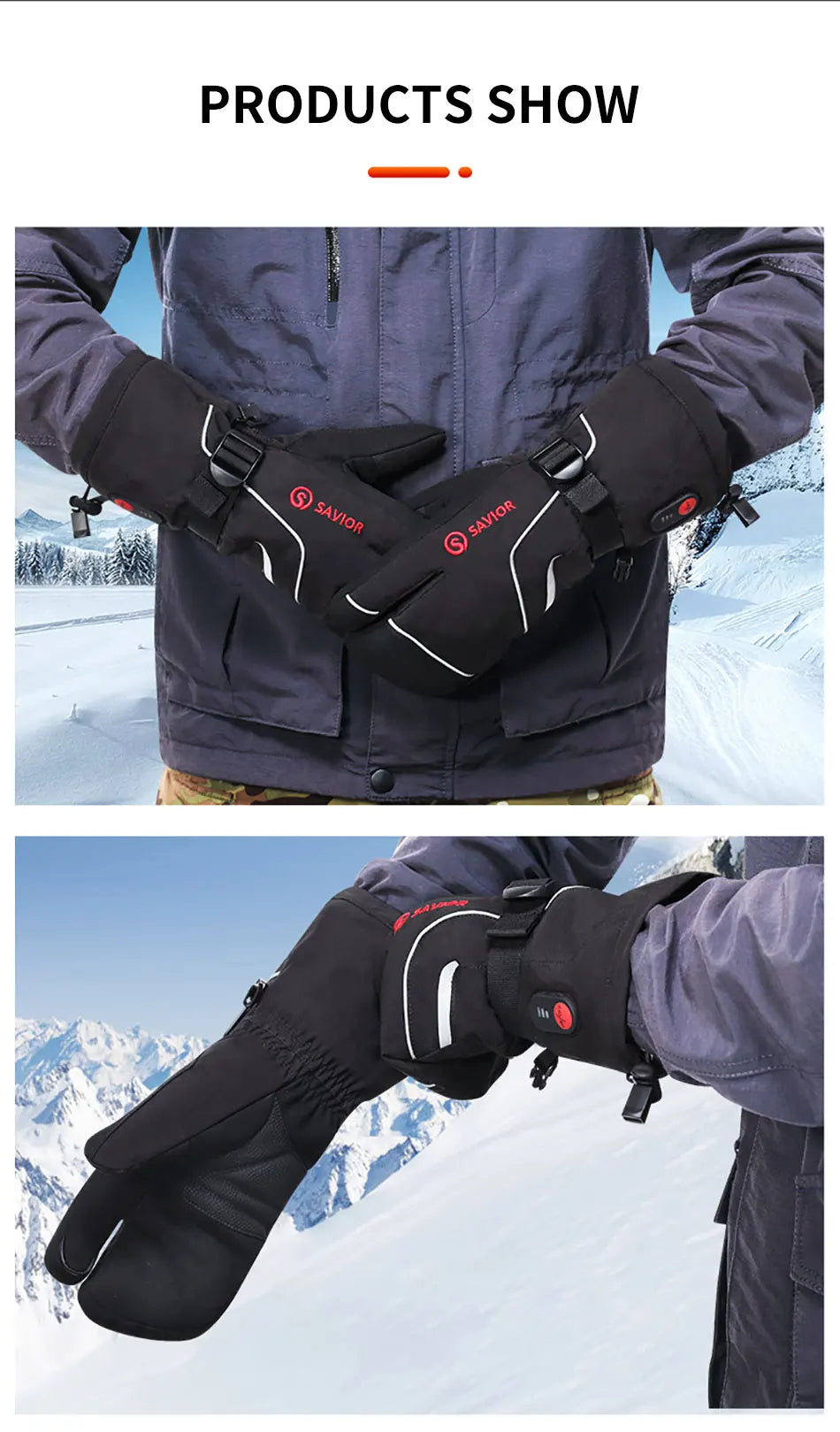 Savior Heat Rechargeable Heated Mittens