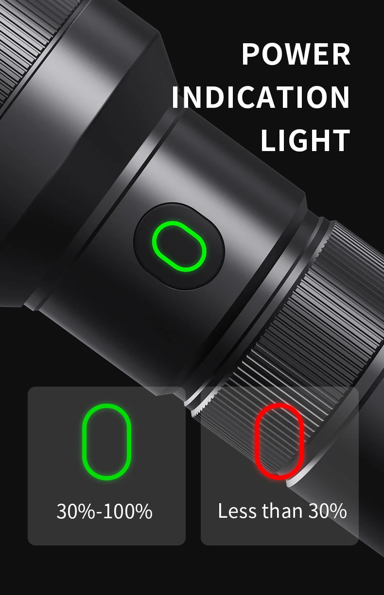 LEP White Laser Flashlight 1200-1500 Meters Rechargeable Battery