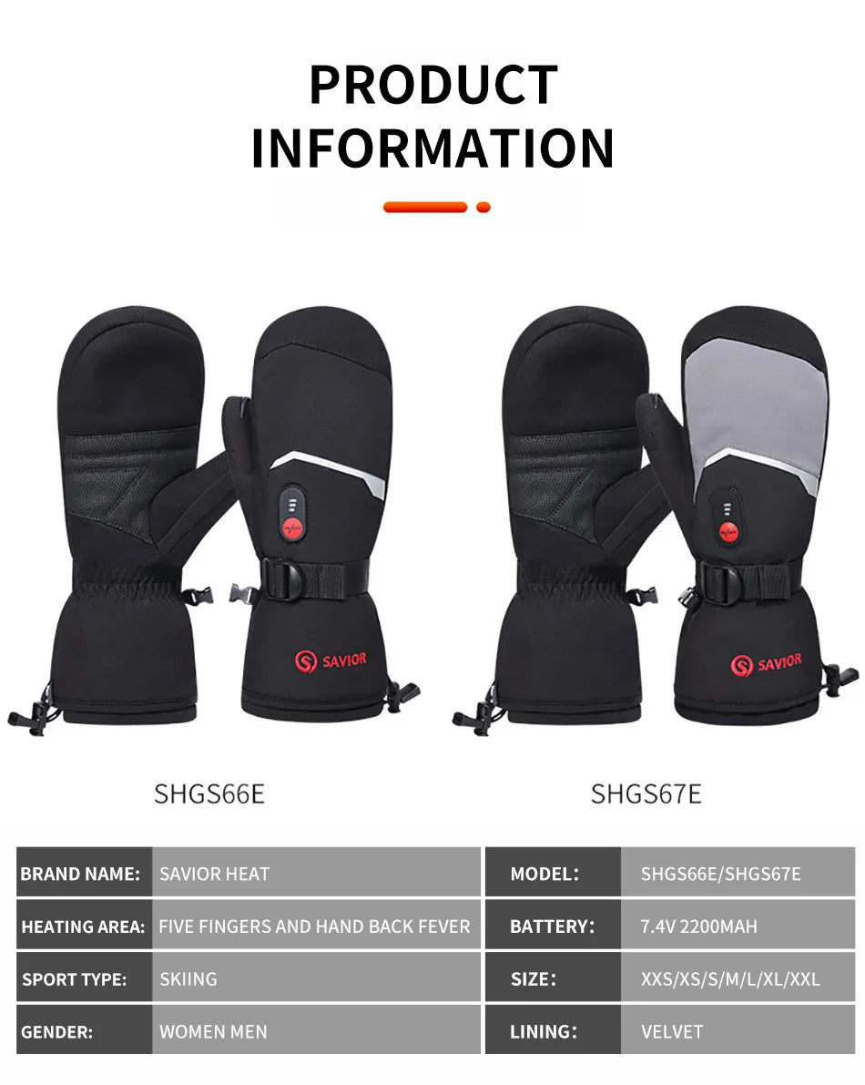 Savior Heat Rechargeable Heated Mittens