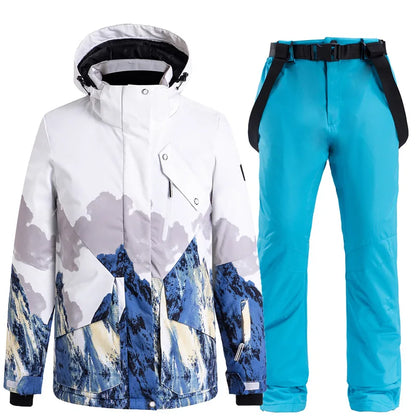 Snow Mountain  Ski Suits for Men Women Couples Windproof Waterproof