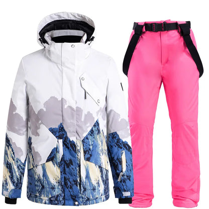 Snow Mountain  Ski Suits for Men Women Couples Windproof Waterproof