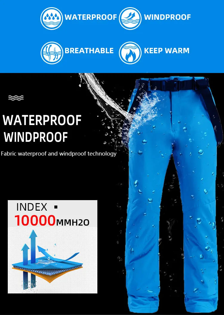Snow Mountain  Ski Suits for Men Women Couples Windproof Waterproof