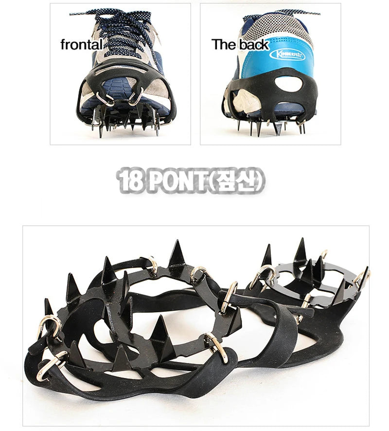 1 Pair 18 Teeth Anti-Slip Ice Snow Grips