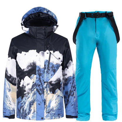 Snow Mountain  Ski Suits for Men Women Couples Windproof Waterproof