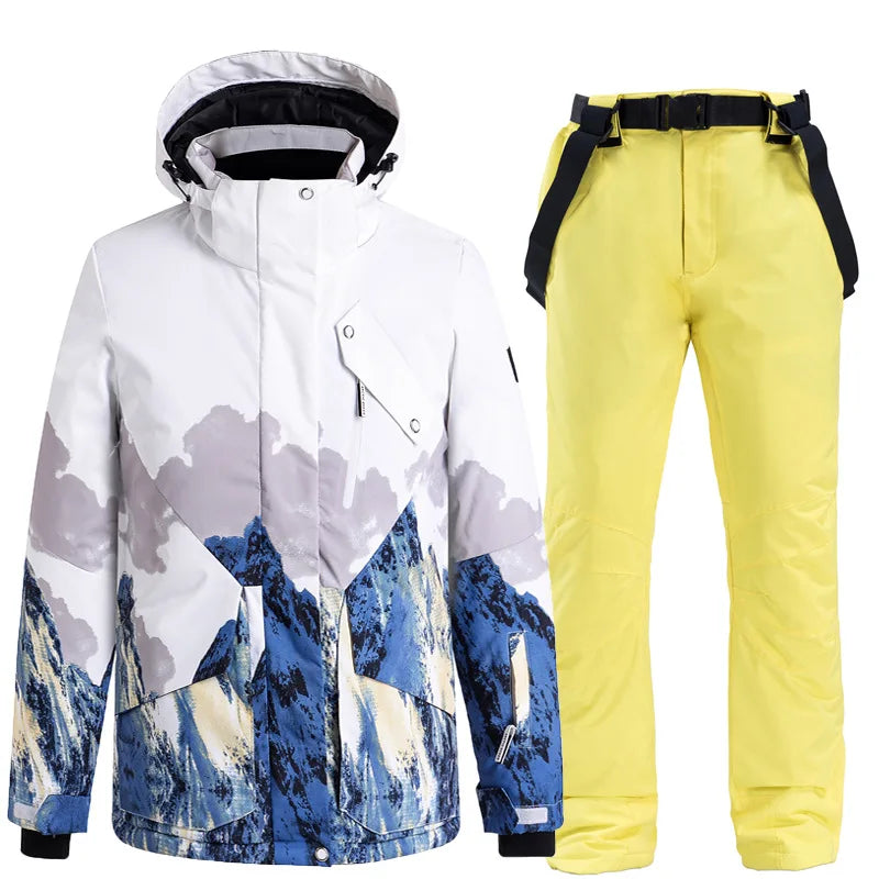 Snow Mountain  Ski Suits for Men Women Couples Windproof Waterproof