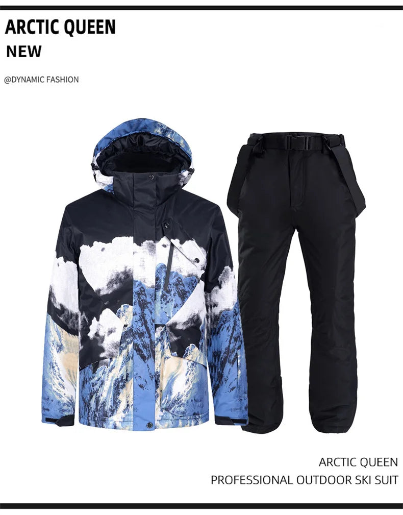 Snow Mountain  Ski Suits for Men Women Couples Windproof Waterproof