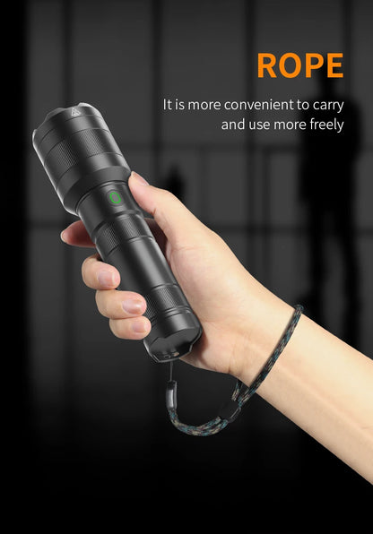 LEP White Laser Flashlight 1200-1500 Meters Rechargeable Battery