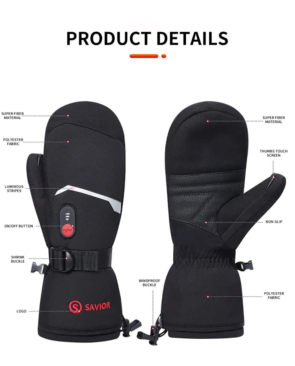 Savior Heat Rechargeable Heated Mittens