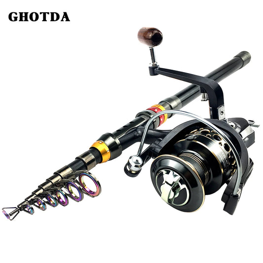 Fishing Rod and Reel Combo Carbon Fiber Rod