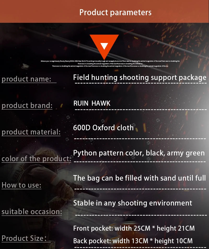 Shooting Gun Bag Front Rear Rifle Support