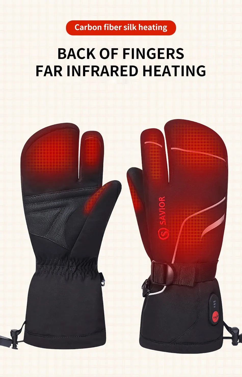 Savior Heat Rechargeable Heated Mittens