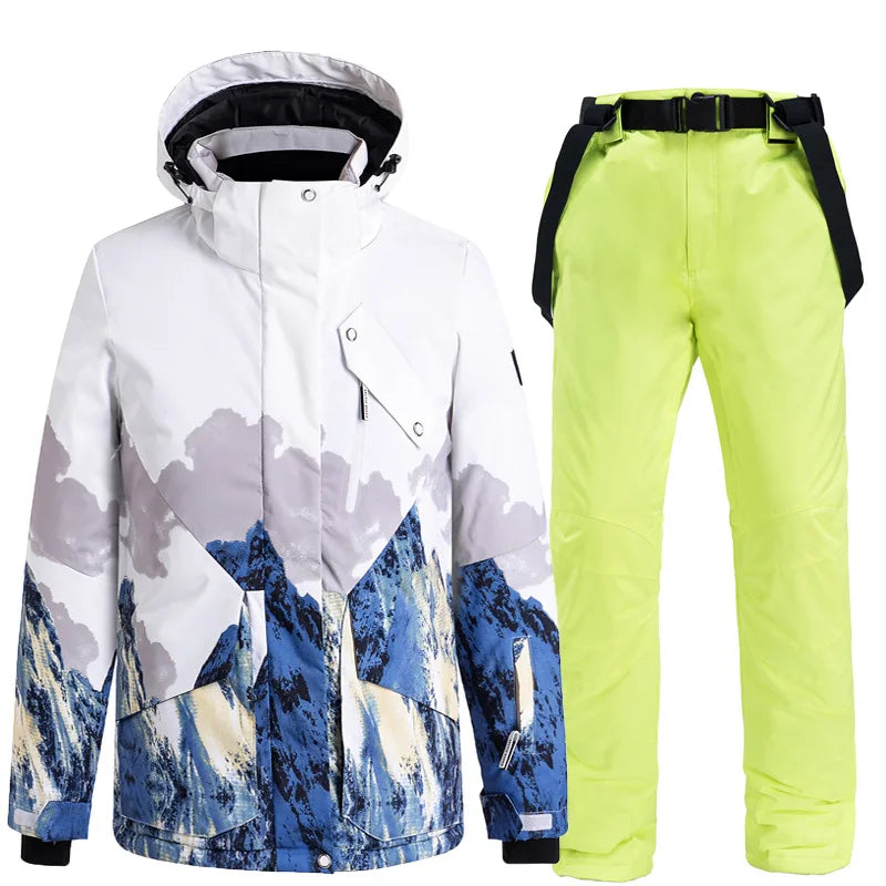 Snow Mountain  Ski Suits for Men Women Couples Windproof Waterproof
