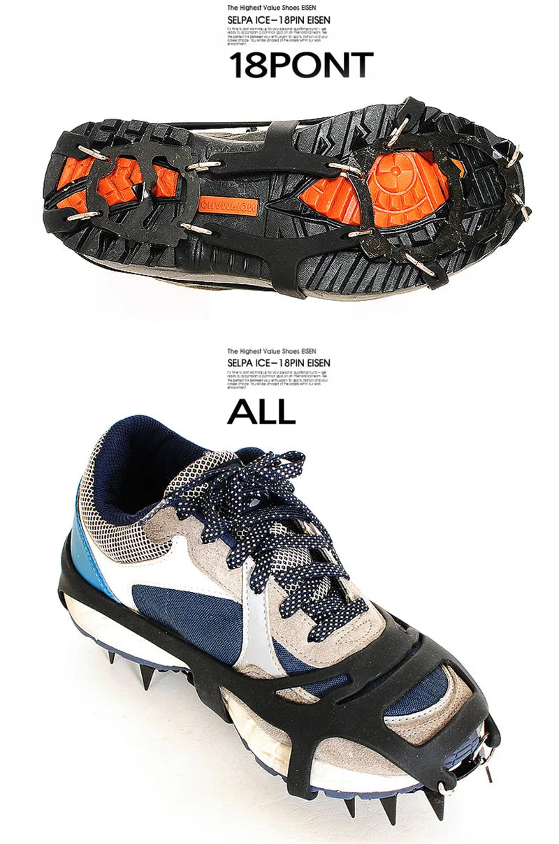 1 Pair 18 Teeth Anti-Slip Ice Snow Grips