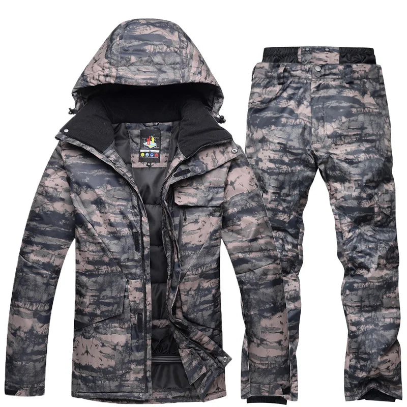 Men's Camouflage Ski Suit Waterproof