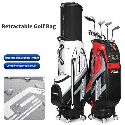 PGM High Capacity Golf Bag Four Wheel Waterproof Microfiber Leather