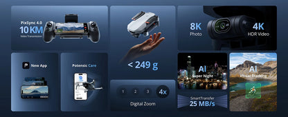 Potensic ATOM 2 Camera Drone, 4K HDR Video, 8K Photo