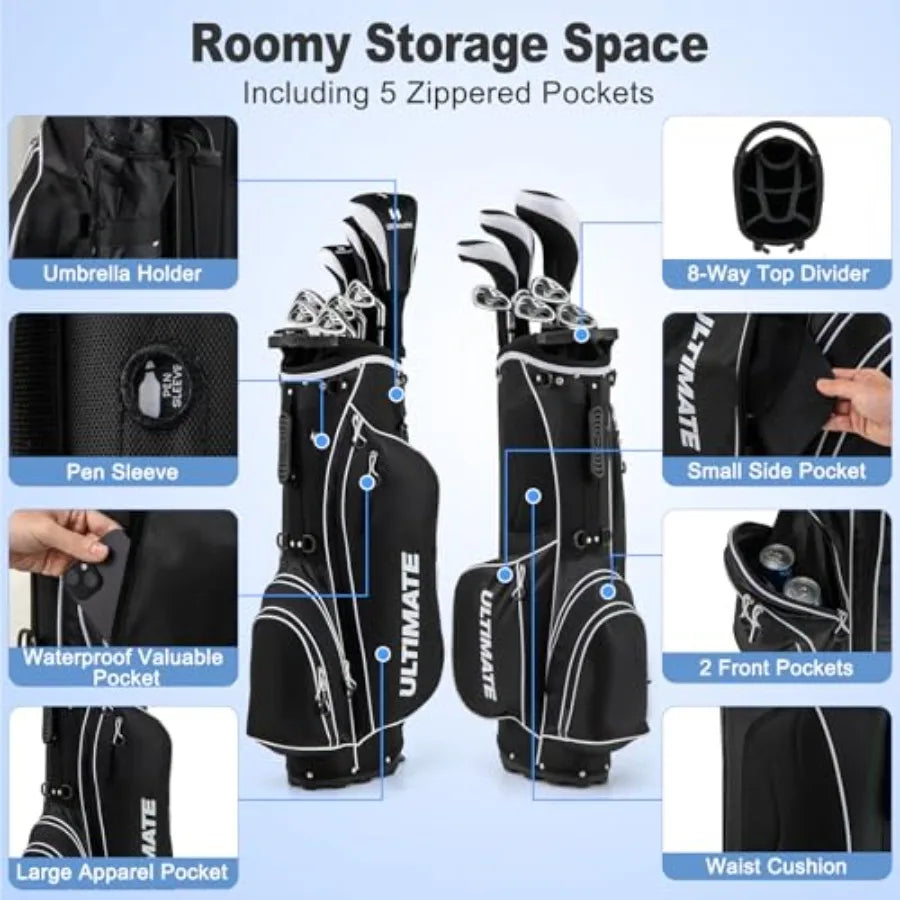 12 Piece Men's Complete Golf Clubs Set 460CC Driver
