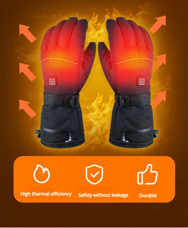 Rechargeable Heated Gloves With Touch screen