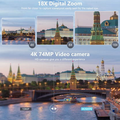 75MP Digital Camera With Flip Screen &18X Digital Zoom