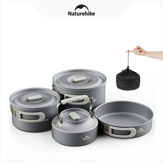 Naturehike Camping Pot Set 4-7 Persons Aluminum Alloy Cookware