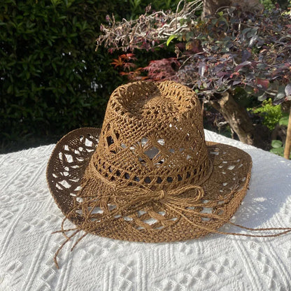 Vintage Straw Hat Wide Brim Sun Hat