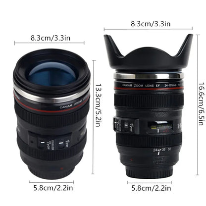 380ml Stainless Steel Camera EF24-105mm Coffee Lens