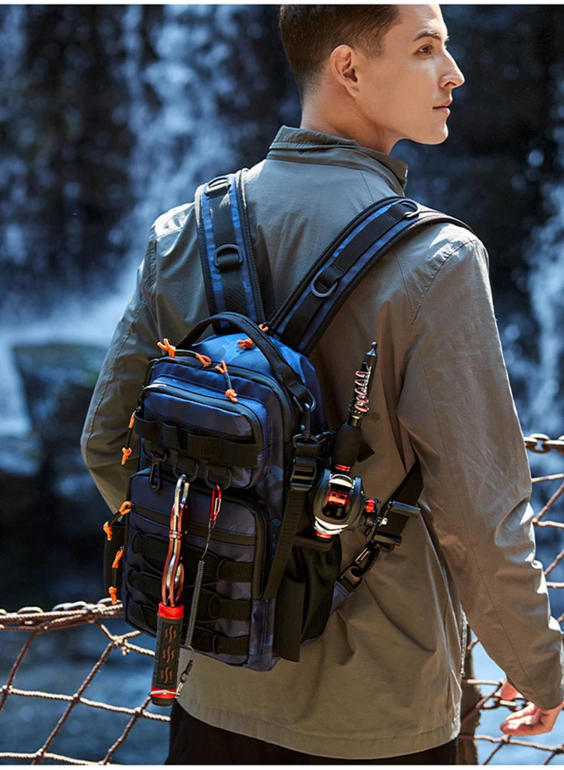 Fishing Lure Backpack with Rod Holder