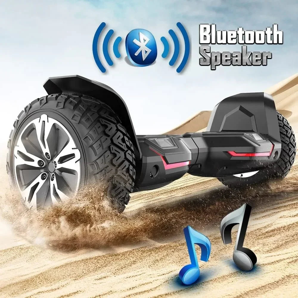 NEW.Warrior 8.5 inch All Terrain Hoverboard with Bluetooth Speakers and LED Lights