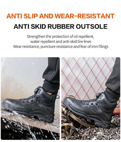 High-Top Work Boots Steel Toe