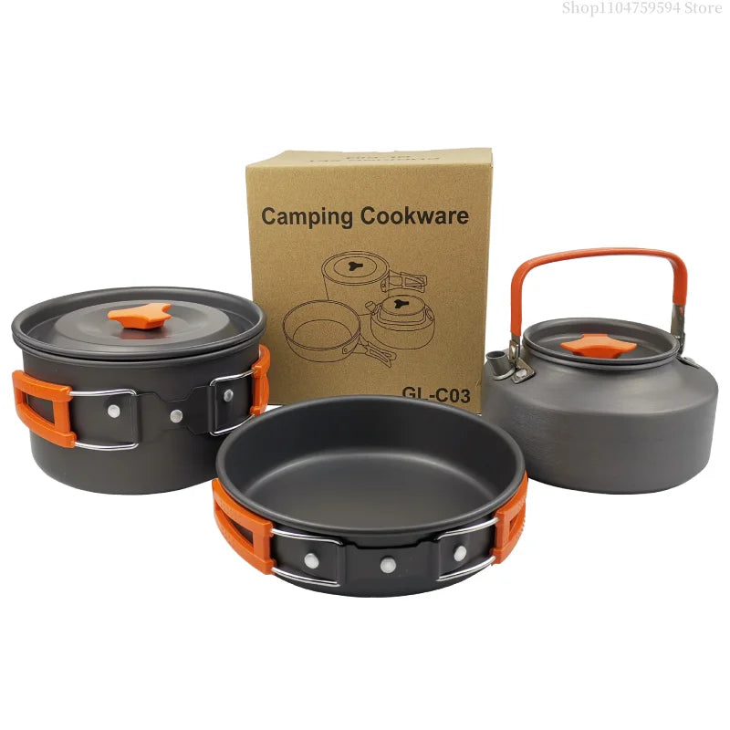 Outdoor cooking equipment - 2-3 person camping pot set