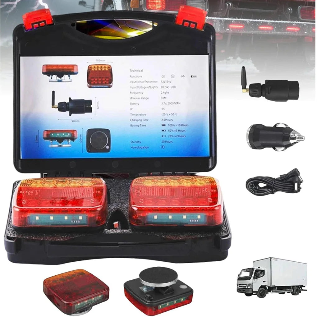 Magnetic Wireless LED Trailer Tail Light Rechargeable