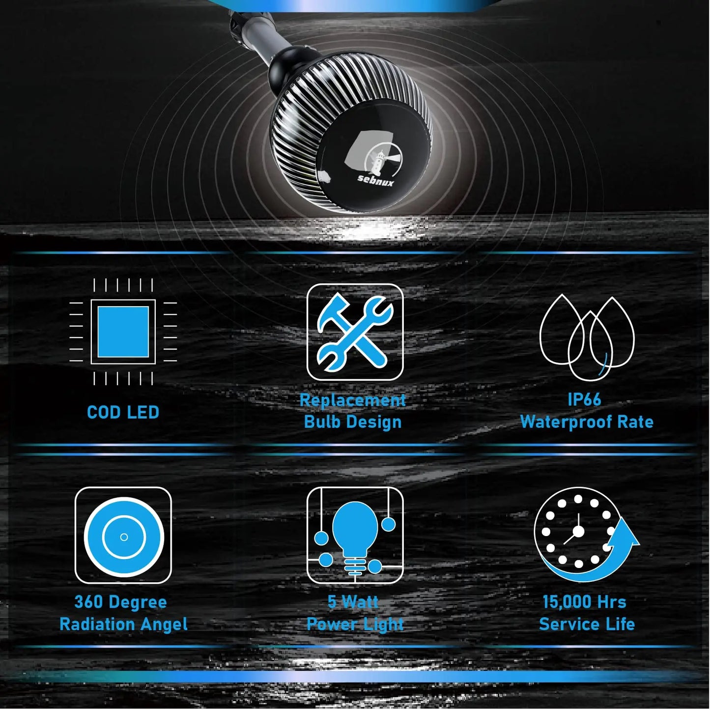 NEW Fold Down 360 Degree LED Anchor Light